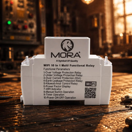 MORA 10-in-1 Smart Protection Relay | 63A WiFi Voltage, Current & Earth Leakage Protection with Timer Control