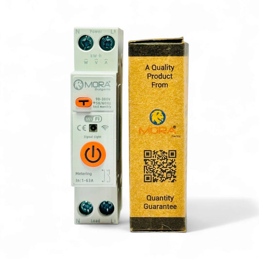 MORA 63A 1P+N WIFI Smart Switch Energy Meter Kwh Metering Monitoring Circuit Breaker Timer Relay MCB TUYA smartlife