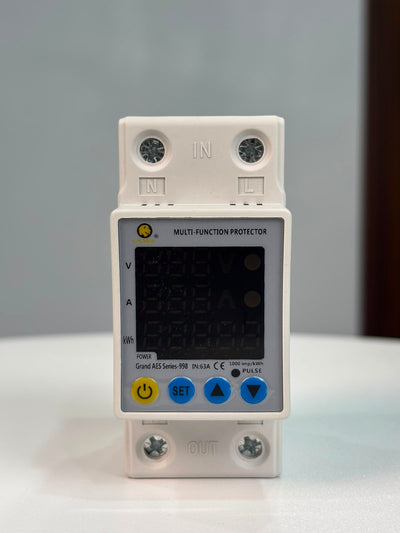 Mora 8in1 Voltage Protector | Over & Under Voltage Protective Device with kWh Meter, Unit(KWh) Lock, Frequency & Power Display