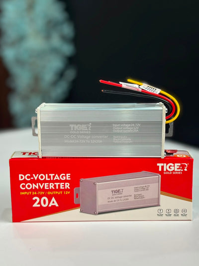 Tiger Gold Series DC-DC Voltage Converter 24V–72V to 12V 20A | Heavy-Duty Step-Down Power Converter