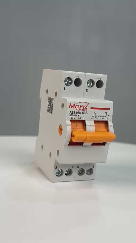 MORA Executive MCB Breaker Type ChangeOver Breaker 2Pole 63A | Solar, Wapda, Generator | Change Over Switch | Change Over Switch
